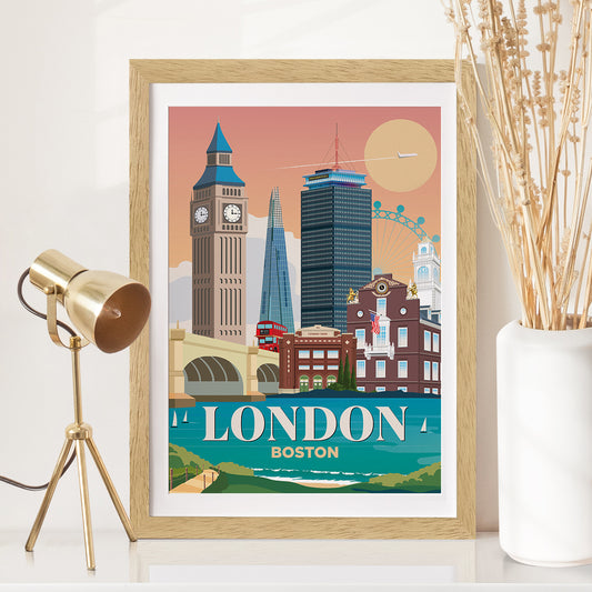 London x Boston Print