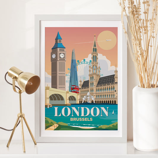 London x Brussels Print