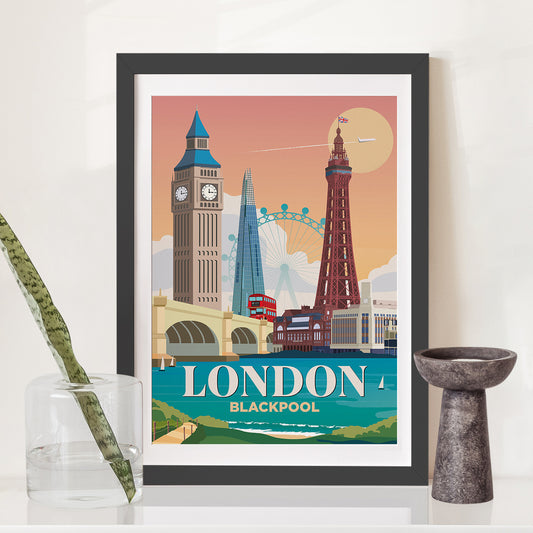 London x Blackpool Print