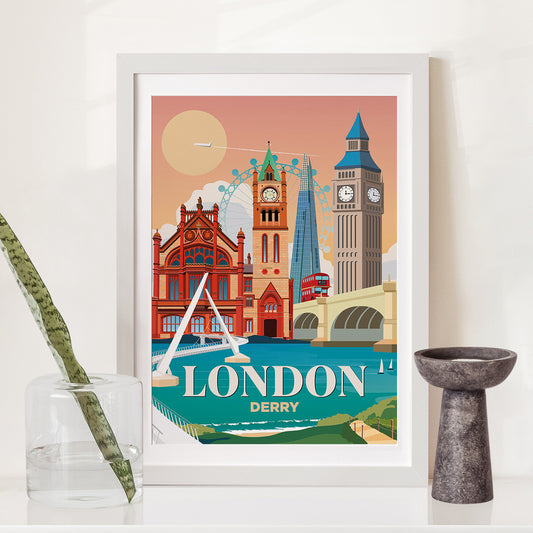 London x Derry Print